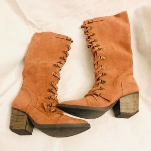 Faux- Suede Calf High Boots